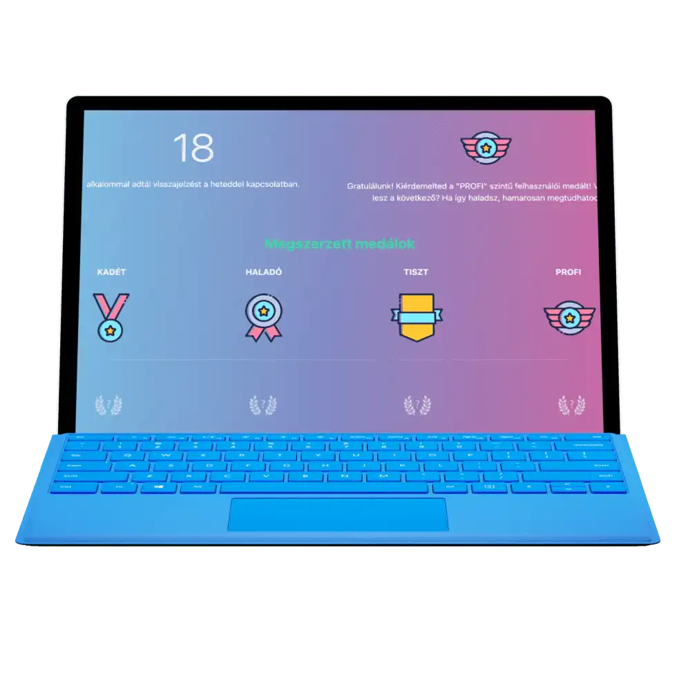 MyPro Analytics Mood modujának kitűntetései egy tableten